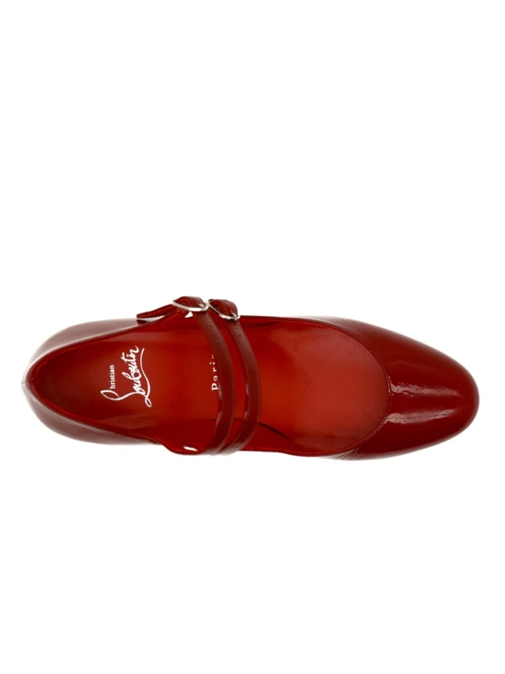 Christian Louboutin Miss Jane 55 Crinkled Red Leather Size 37 New - Picture 8 of 9
